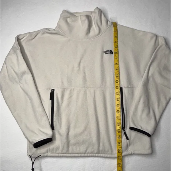 The North Face Fleece Sweater Women Med Mock Neck Pullover Cream Cabin Gorpcore - Image 2
