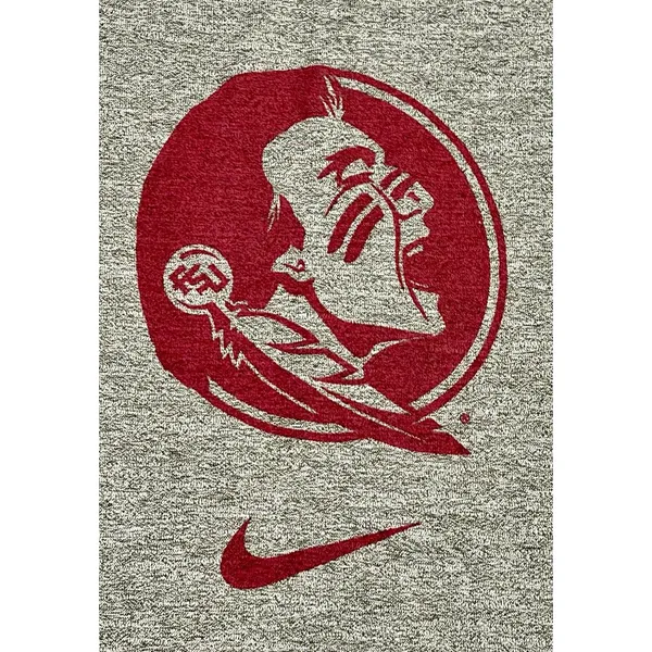 NIKE Florida State FSU Seminoles Heather Grey S/S Shirt w/Black Contrast -Small - Image 8