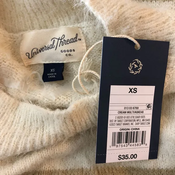 Universal Thread Womens Striped Sweater Tunic Oversized Beige & Cream Size XS - Image 5
