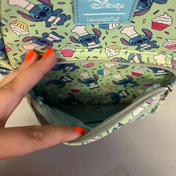 Disney Loungefly Stitch Chef Cupcake Mini Backpack‎ Green Blue - Image 8