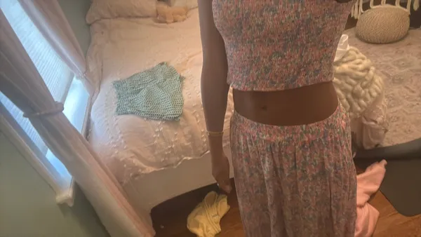Matching maxi skirt and off the shoulder crop to - Image 5