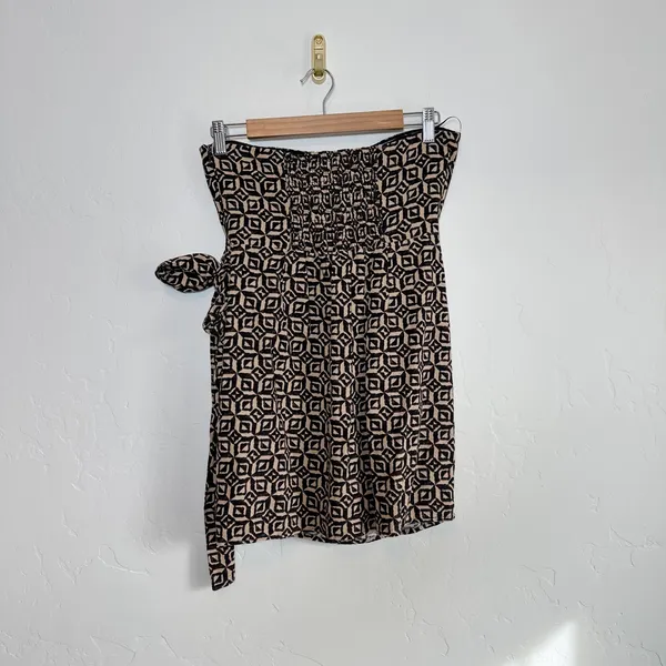 Urban Outfitters | OU Juliette Geo Wrap Strapless Mini Dress, Black | Medium‎ - Image 5