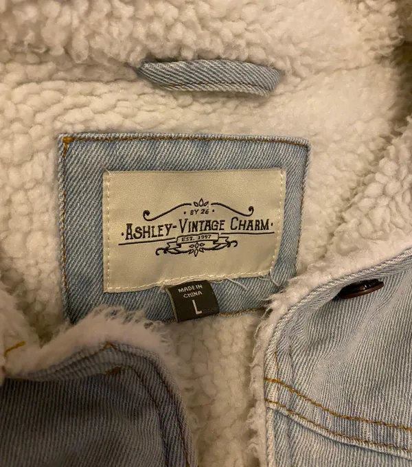 Ashley-Vintage Charm Sherpa Lined Jean Jacket - Image 2