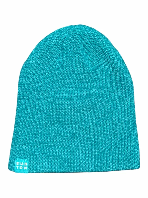 Burton Teal Turquoise Ribbed Knit Beanie One Size Slouch Snowboard Winter Hat - Image 3