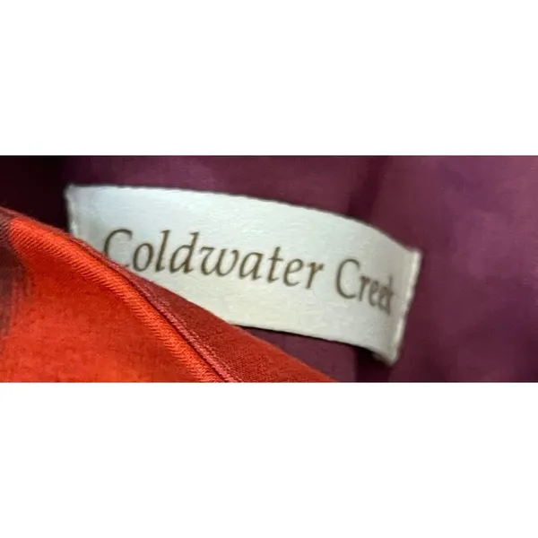 COLDWATER CREEK Bold Floral Skirt Women Medium Red Orange Ikat Midi A-Line‎ NWT - Image 7