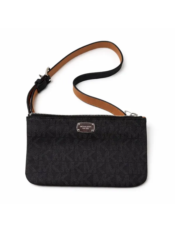Michael Kors‎ Logo Belt Bag Black Gray Brown Waist Fanny Pack Purse Sz Medium - Image 2