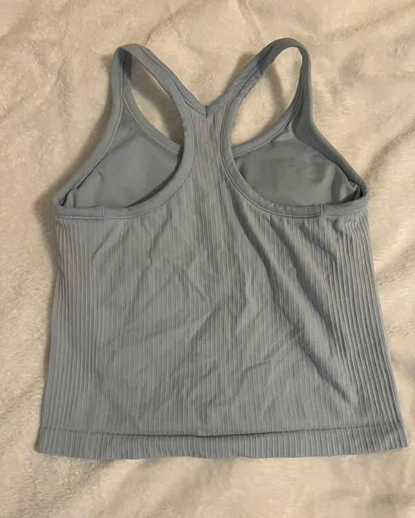 Racer Back Tank Top Blue - Image 2
