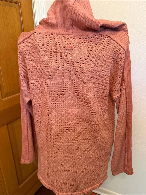👢👢👢BOGOHO👢👢👢POL Women's Lightweight Hooded Knit Sweater - Dusty Rose-small - Image 11