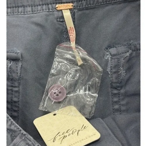 Free People Cleo Washed Chino‎ Pants Gray Roll Tab Hem Size 6 Small - Image 12