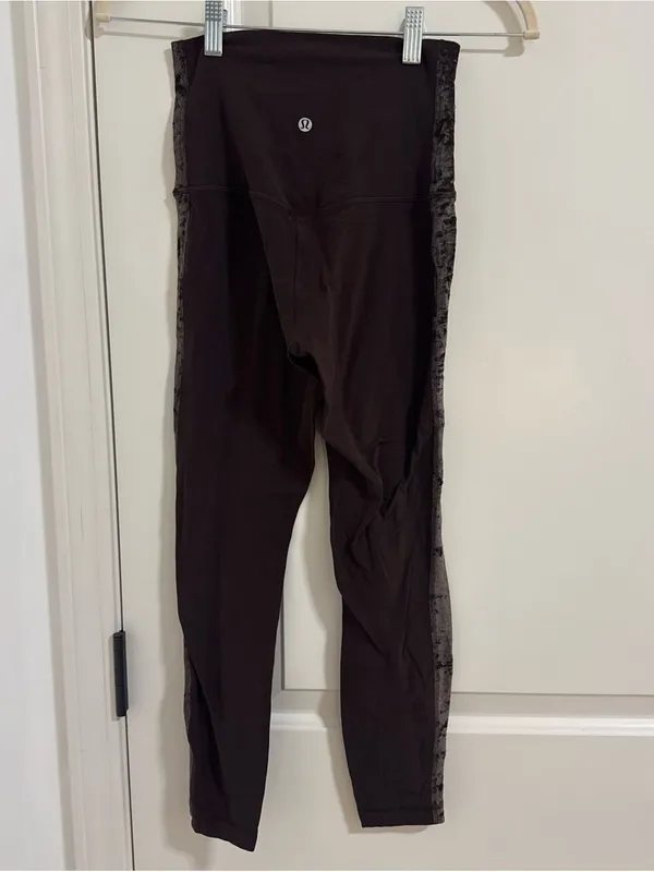 lululemon athletica Black Leggings with Velvet Side Panels - Image 2