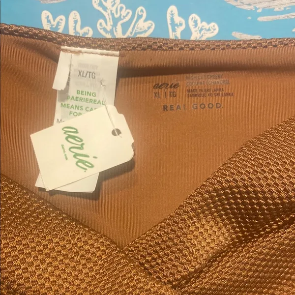 Aerie Rich Brown Textured Bikini Bottom XL - Image 2