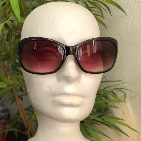 2000s Y2K Baddie Brown frame sunglasses ombre lens gold lattice handle Streetwear, boho, western, girlie - Image 2