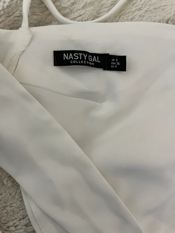 Nasty Gal White Tie Back Halter Top - Image 4
