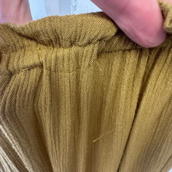 Elan Mustard Yellow Strapless Button Front Maxi Dress Small RG5761 Boho Tassel - Image 8