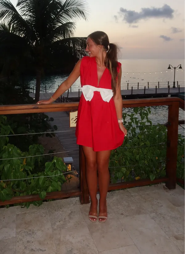 Red Bow Romper Boutique Cut-Out - Image 3