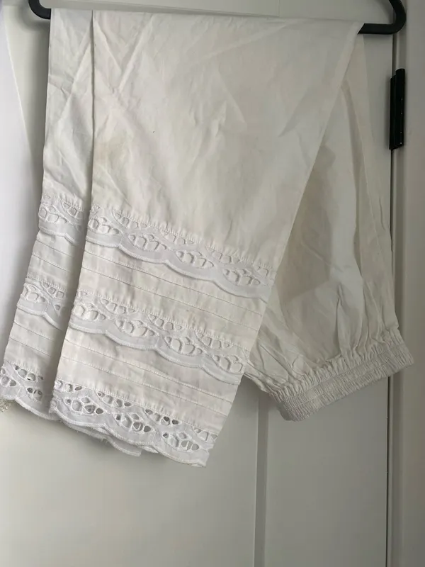 Pakistani/indian ready to wear Handmade White Shalwar Kameez outfit For Sale - Image 8