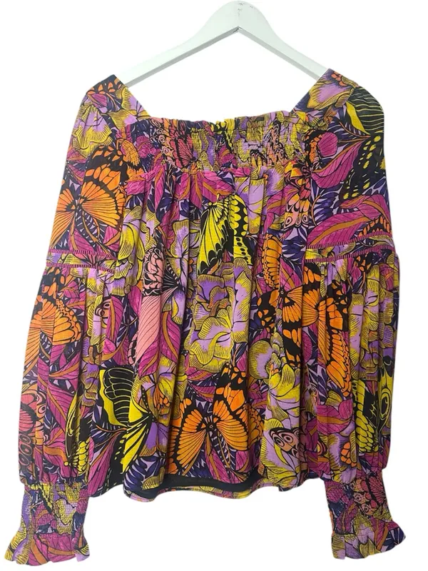 Anthropologie Alexandra Farmer Puff-Sleeved Blouse Top Size XS - Image 5