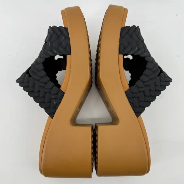 Crocs Brooklyn Woven Slide Block Heels Sandals Black Women 10 Chunky Comfy Y2K - Image 6