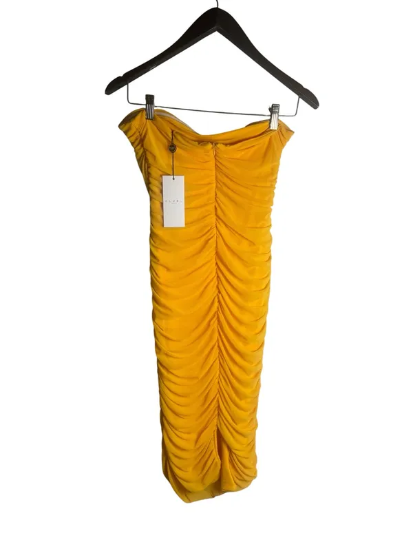 Club L My Girl Mango Strapless Bodycon Ruched Mesh Midi Dress 8 NWT - Image 4