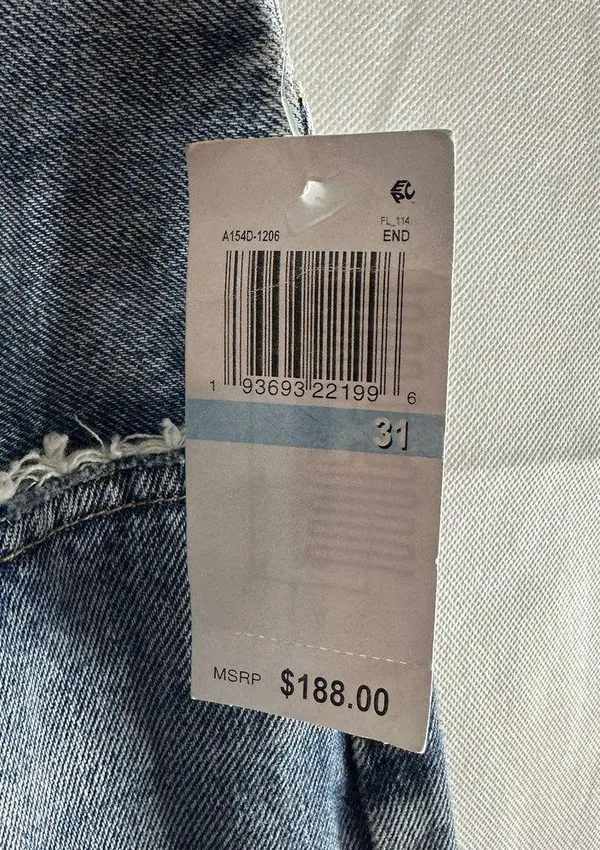AGOLDE 90’s Pinch Waist High Rise Straight Button Fly Jeans Size 31 Endless - Image 11