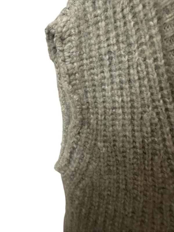 Lunya Chunky Wool Knit Button‑Front Vest Cardigan – Gray – XS/S - Image 4