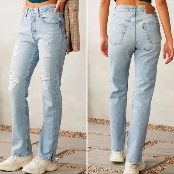 Levi’s jeans Premium 501 boot cut Original High-rise button fly 28 X 30 - Image 4