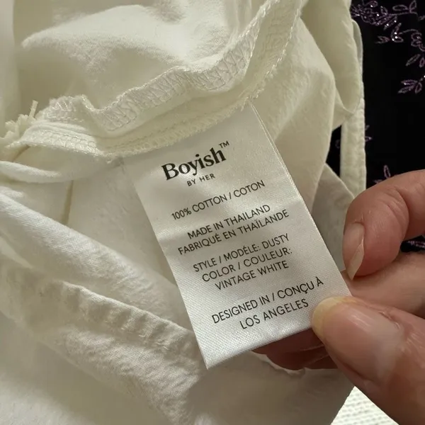 NWT Boyish The Dusty Vintage White A-line Cotton Mini Dress $178 4 - Image 11