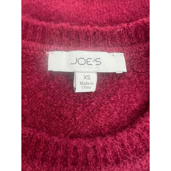 Joe's Jeans The Steph Shrunken Sweater Tee Syrah Burgundy XS Cropped Yak Wool‎ - Image 8