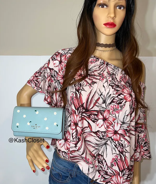 Kate Spade Darcy Embroidered Chain Crossbody & Convertible Wallet - Image 7