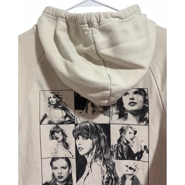Taylor Swift The Eras Tour Hoodie‎ Concert Pullover Sweatshirt Cream Size Large - Image 4