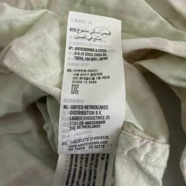 Abercrombie & Fitch Soft Collection Plaid Cropped Button Up Shirt Green Small‎ - Image 6