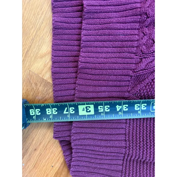 Pact Organic Cotton Cable Knit Sweater Dress Burgundy Wine Medium M Longline - Image 5