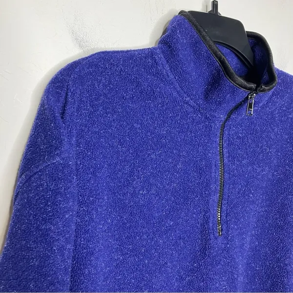 Eddie‎ Bauer fleece quarter zip pullover blue purple size XL - Image 2