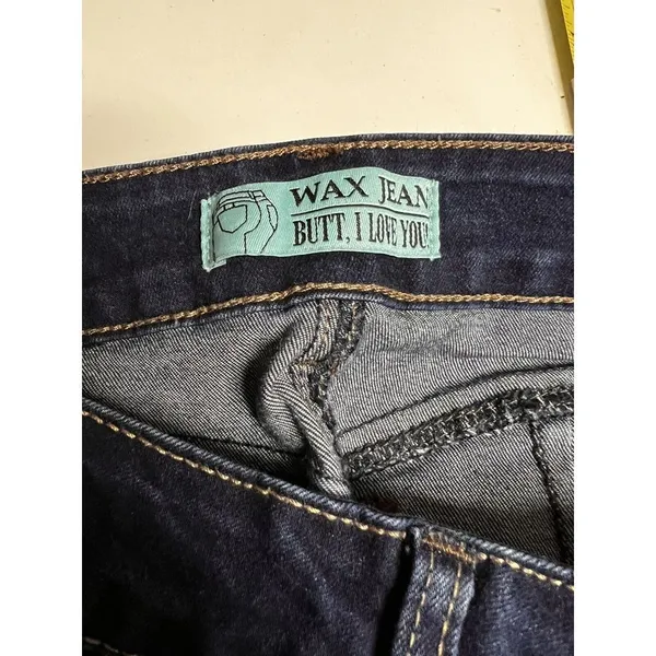 Wax Jean Size 1 Womens Juniors Blue Denim Skinny Stretch‎ Distressed Cuff - Image 8