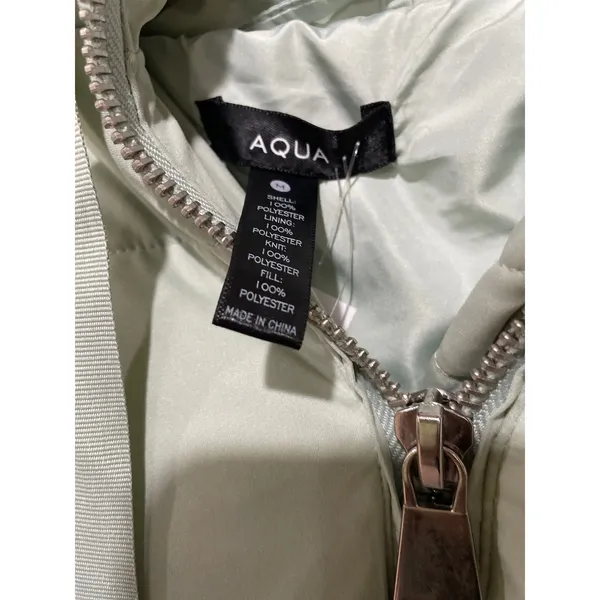 Aqua Hooded Puffer Coat Small Celadon Size‎ Medium - Image 6