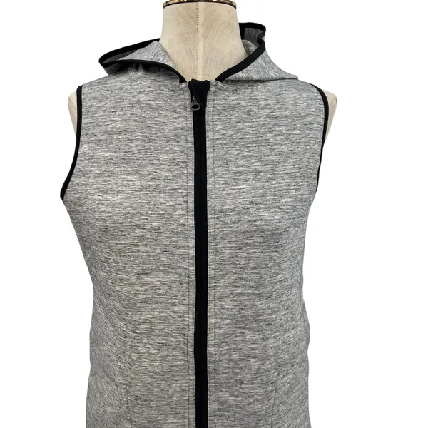 Lululemon Insculpt‎ Reversible Hooded Vest Gray Black Athletic Running Size 6 - Image 4