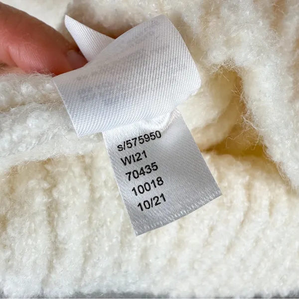 NWT LOFT Boucle Polo Sweater Ivory‎ Cream Soft Knit Size XS - Image 9