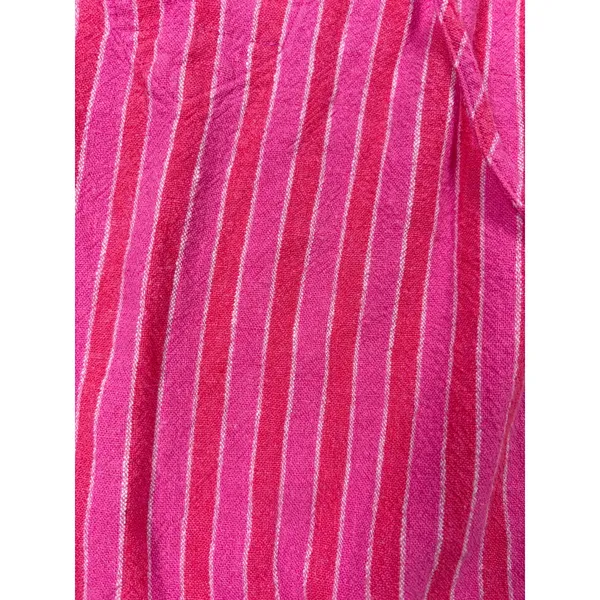 Universal Threads womens linen blend pink stripe cropped shirt. Size M. beach - Image 3