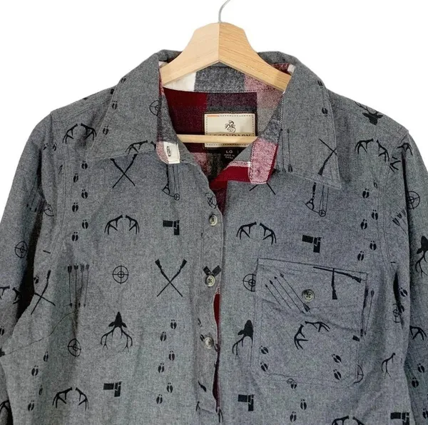 Legendary Whitetails Firelight Popover Flannel Shirt Size Large - Image 3