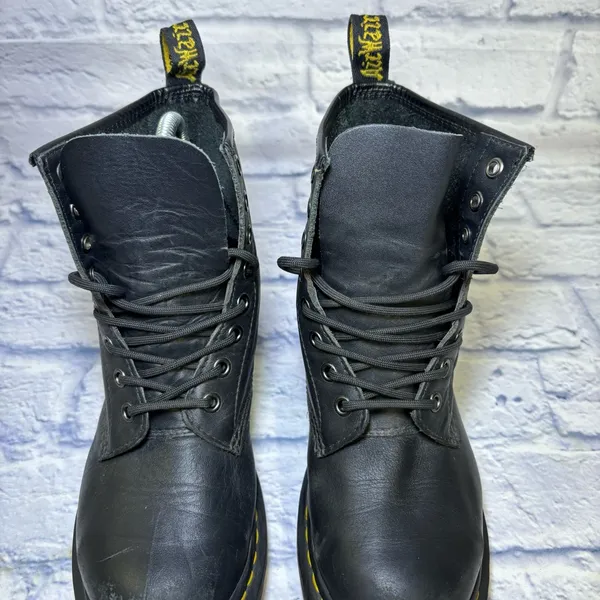 Dr. Martens 11821 leather Black Lace Up Combat Shoes usa 6 EU 37 - Image 5