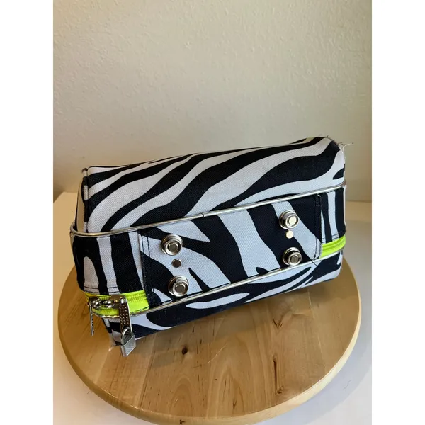 Luca Vergani Zebra Animal Print Top Handle Make up Case Medium Tote Bag - Image 5