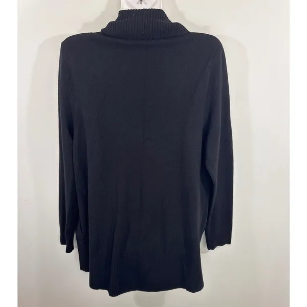 Quince Black 100% Mongolian Cashmere Shawl Cardigan Women Large NWT Luxury Knit - Image 8