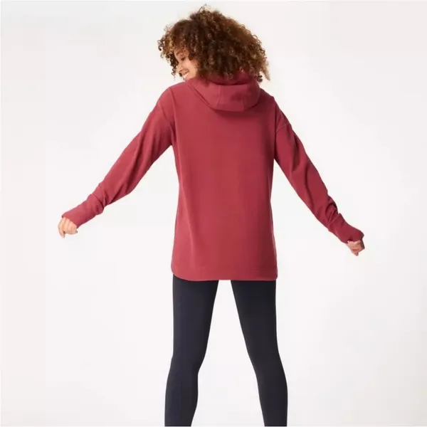 Sweaty Betty After Class Hoodie Women Rose Pink Excellent‎ Funnel Neck Thumbhole - Image 3