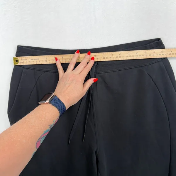 Lululemon 14 Scuba Relaxed High Rise Jogger Black Light Cotton Terry W5CV9S - Image 9
