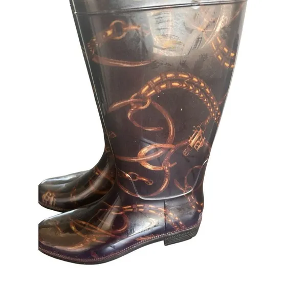 Ralph Lauren Rosalyn 11 Rain Boots Brown/Tan /Pull On Size 5 - Image 4