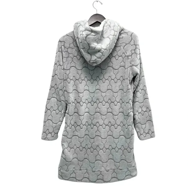 Disney Mickey Mouse Fleece Hoodie Dress Lounge Cozy Blanket Grey Woman's Size M - Image 5