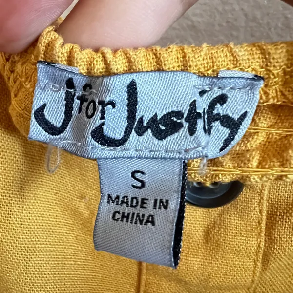 Mustard Yellow Linen Jumpsuit Vintage Inspired Boho‎ Minimalist Wide Leg Small - Image 3