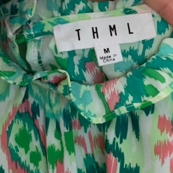 THML Green Paisley Blouse size medium - Image 3