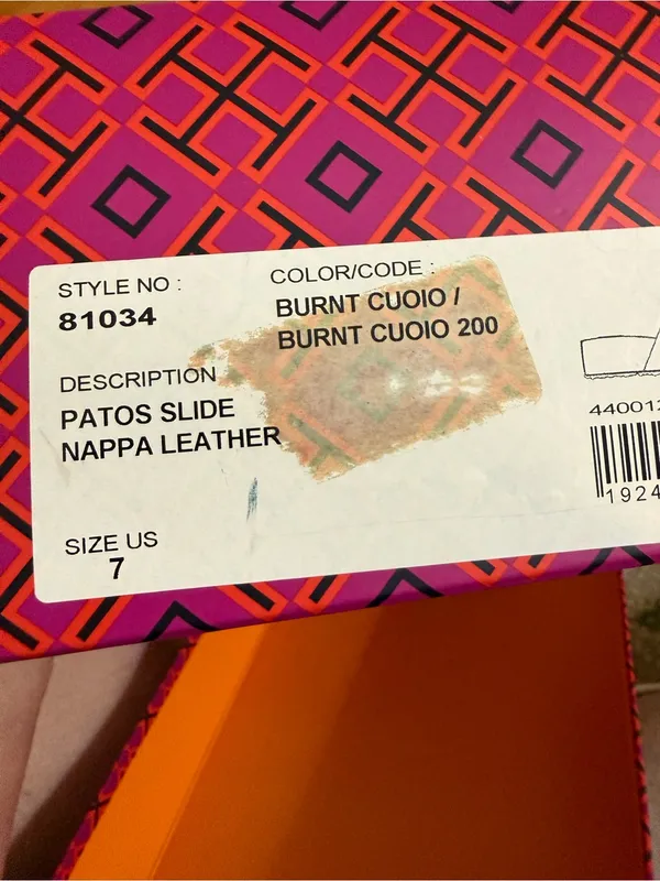 TORY BURCH Patos Disc Nappa Leather Platform Slide Sandals Size 7 M Burnt Cuoio - Image 7