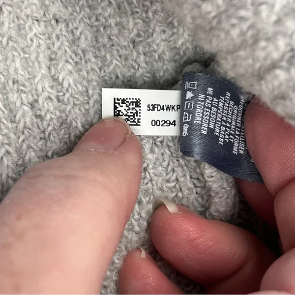 Aerie Terry Cloth Sweater Womens XL Grey Gray Wrist Tie Notch Neck‎ NEW *FLAWED - Image 5